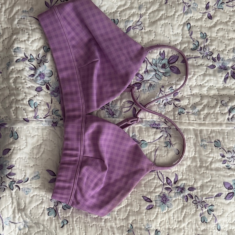 ALO Yoga Lavender Checkered Bralette
